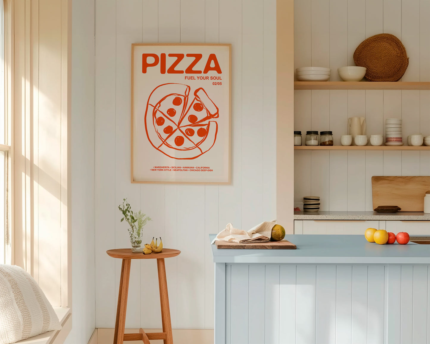 Retro Pizza | Fuel Your Soul Print | UNFRAMED