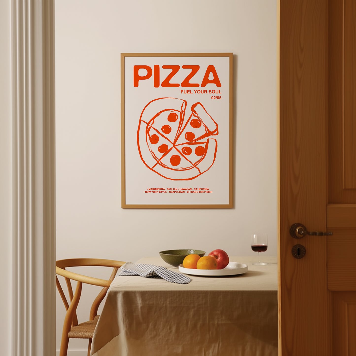 Retro Pizza | Fuel Your Soul Print | UNFRAMED