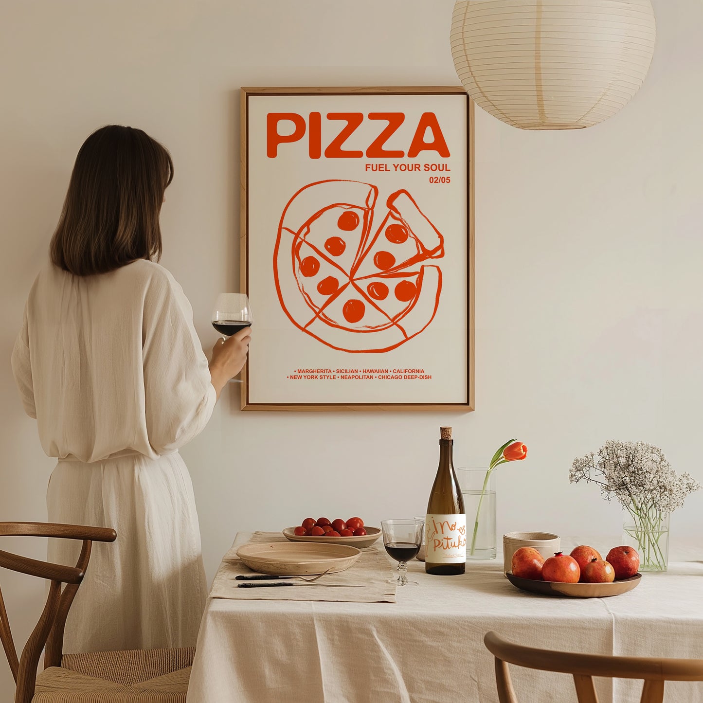 Retro Pizza | Fuel Your Soul Print | UNFRAMED