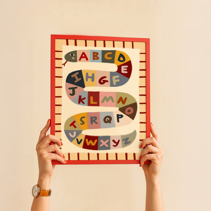 Alphabet Snake | ABC Print | UNFRAMED