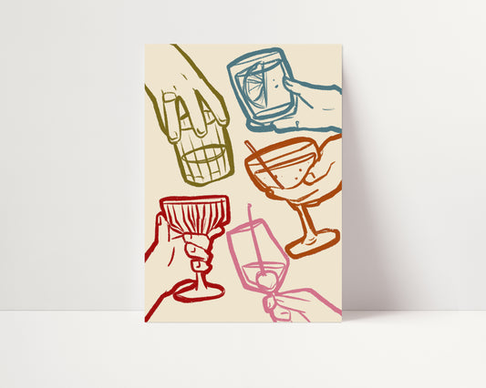 Cheers | Drinks Poster | UNFRAMED