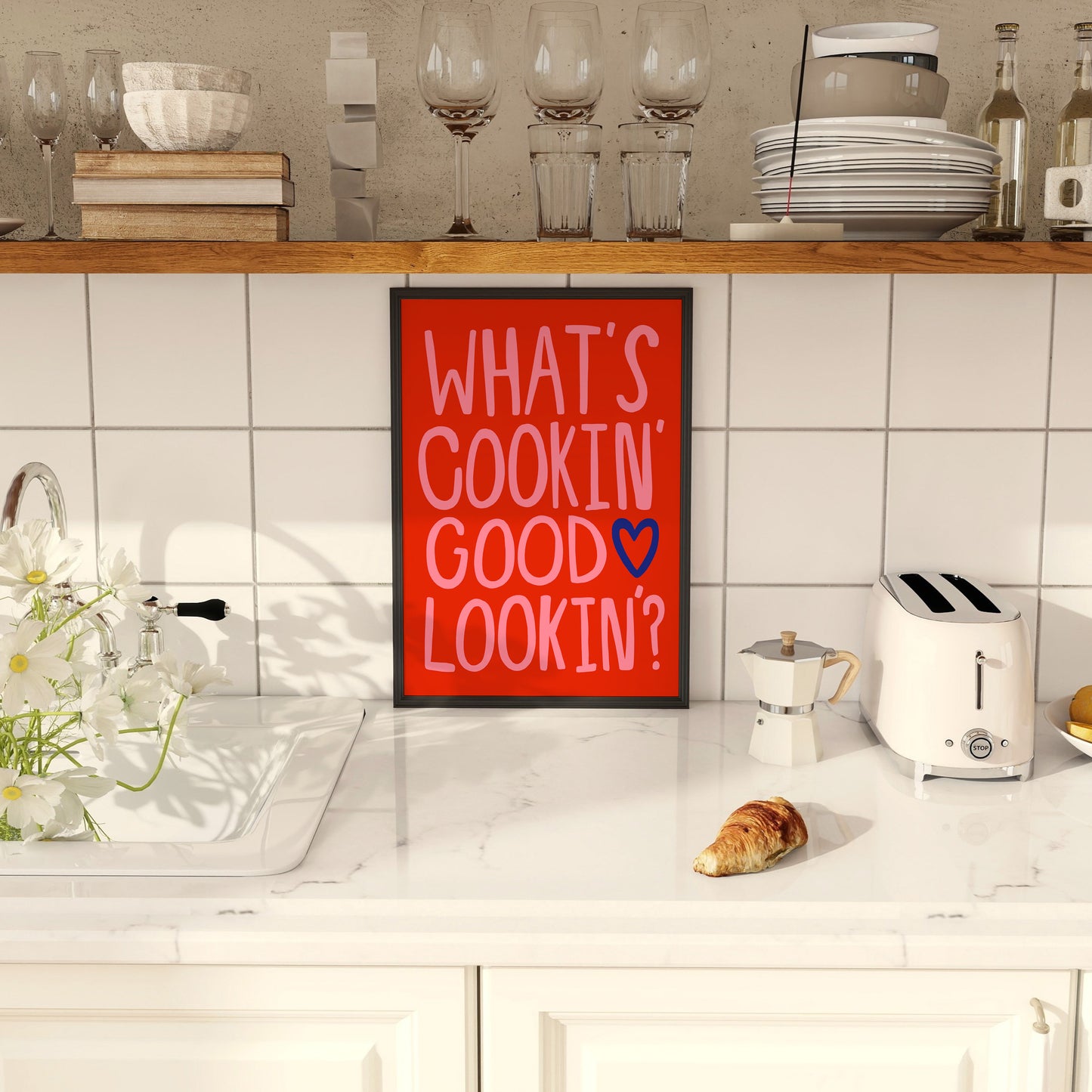 What's Cookin' Good Lookin'? | Kitchen Poster | UNFRAMED