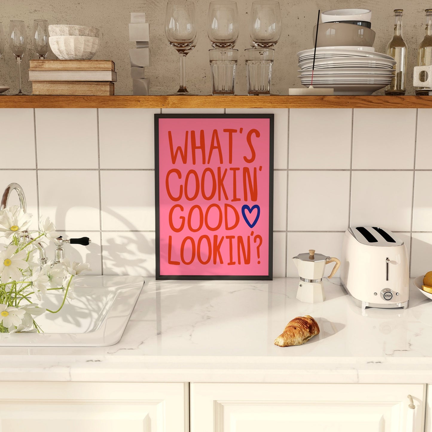 What's Cookin' Good Lookin'? | Kitchen Poster | UNFRAMED