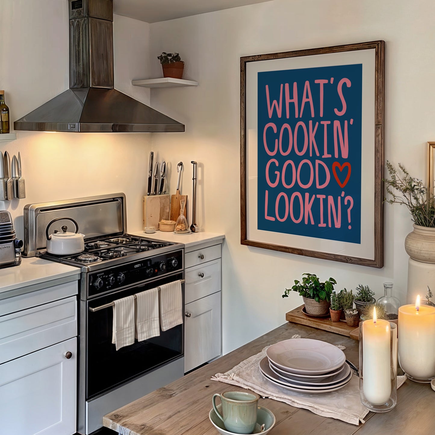 What's Cookin' Good Lookin'? | Kitchen Poster | UNFRAMED