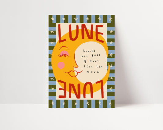 Lune | Boho Moon Print | UNFRAMED