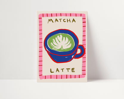Matcha Latte Cup | Coffee Print | UNFRAMED