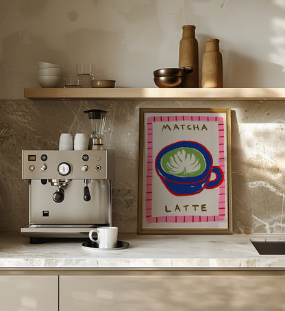 Matcha Latte Cup | Coffee Print | UNFRAMED