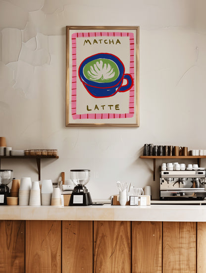 Matcha Latte Cup | Coffee Print | UNFRAMED