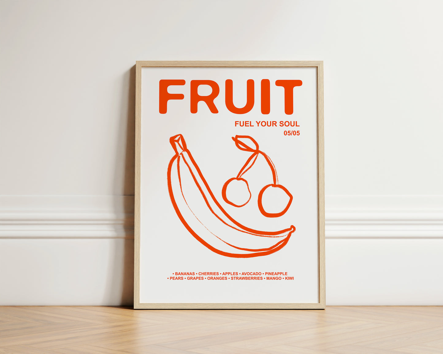 Retro Fruit | Fuel Your Soul Print | UNFRAMED