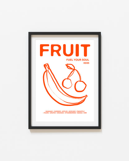 Retro Fruit | Fuel Your Soul Print | UNFRAMED