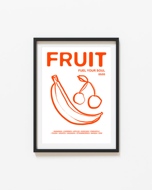 Retro Fruit | Fuel Your Soul Print | UNFRAMED