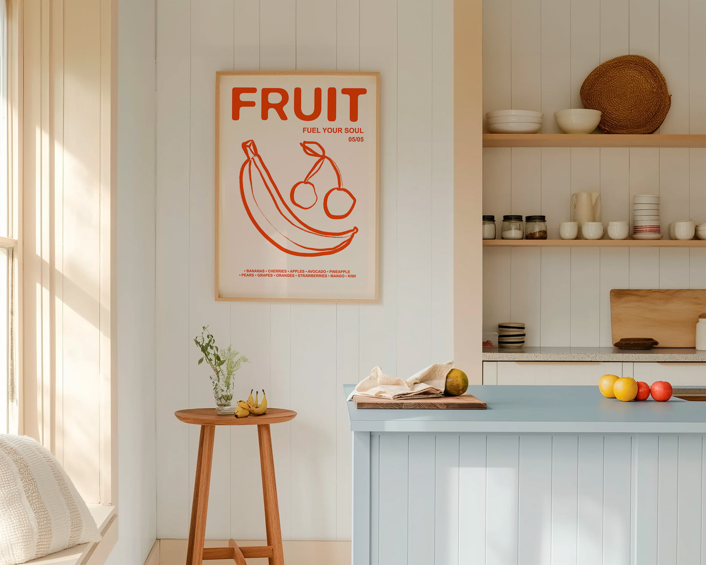 Retro Fruit | Fuel Your Soul Print | UNFRAMED