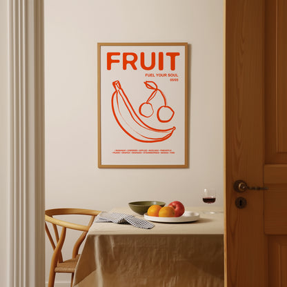 Retro Fruit | Fuel Your Soul Print | UNFRAMED
