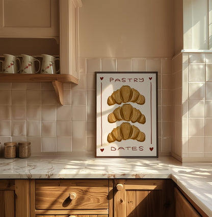 Pastry Dates | Croissant Print | UNFRAMED
