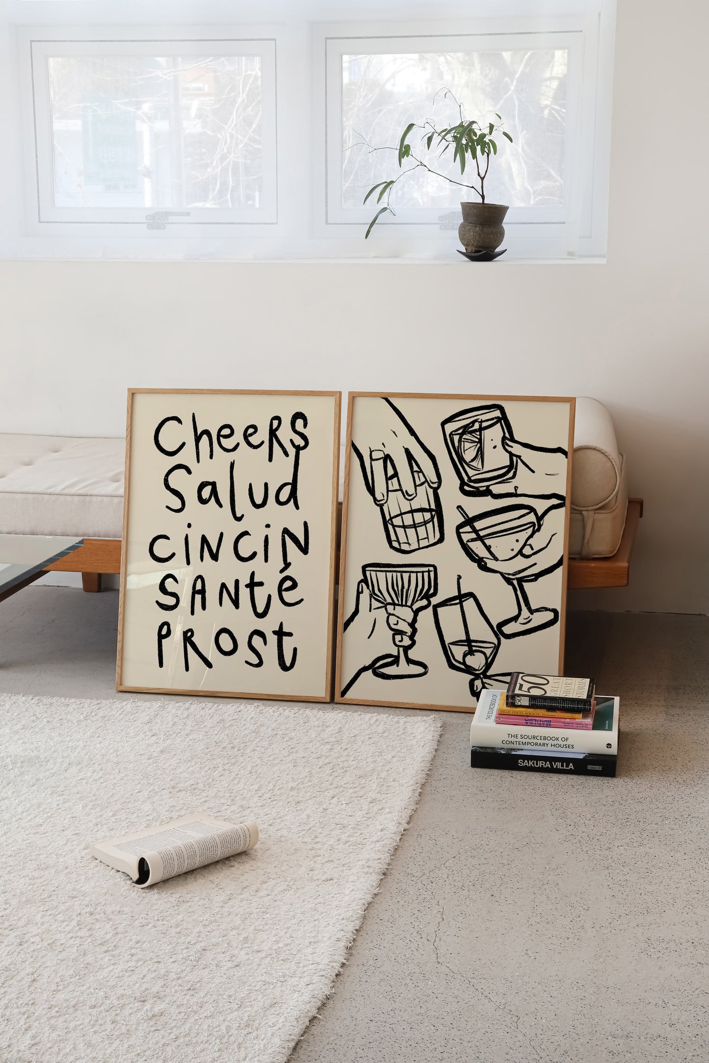 Retro Cheers | Set of 2 Prints | UNFRAMED