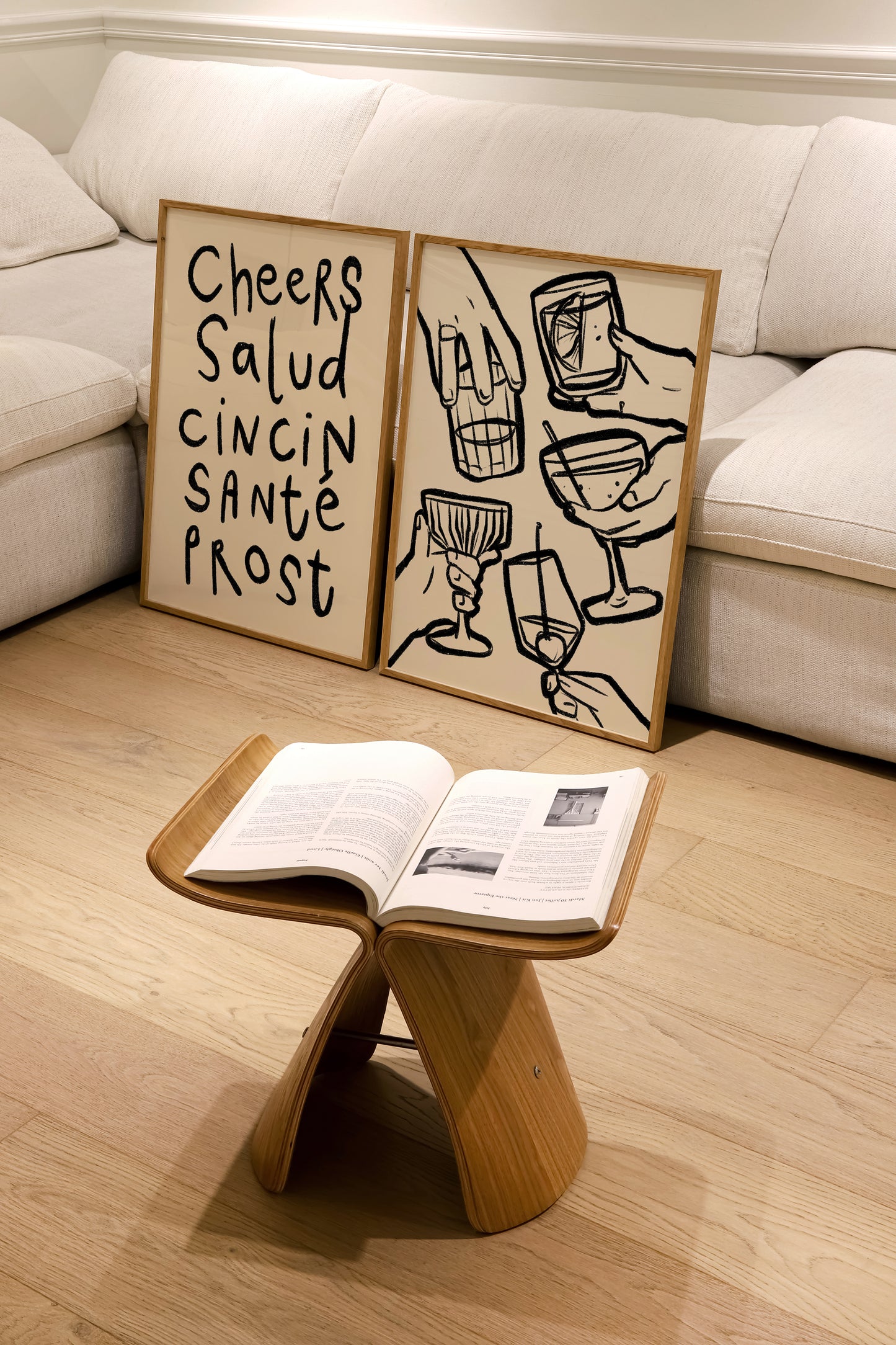 Retro Cheers | Set of 2 Prints | UNFRAMED