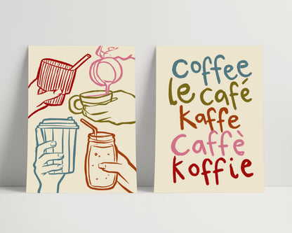 Coffee Cups | Set of 2 Prints | UNFRAMED