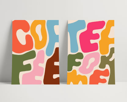 Coffee, Tea For Me | Set of 2 Prints | UNFRAMED