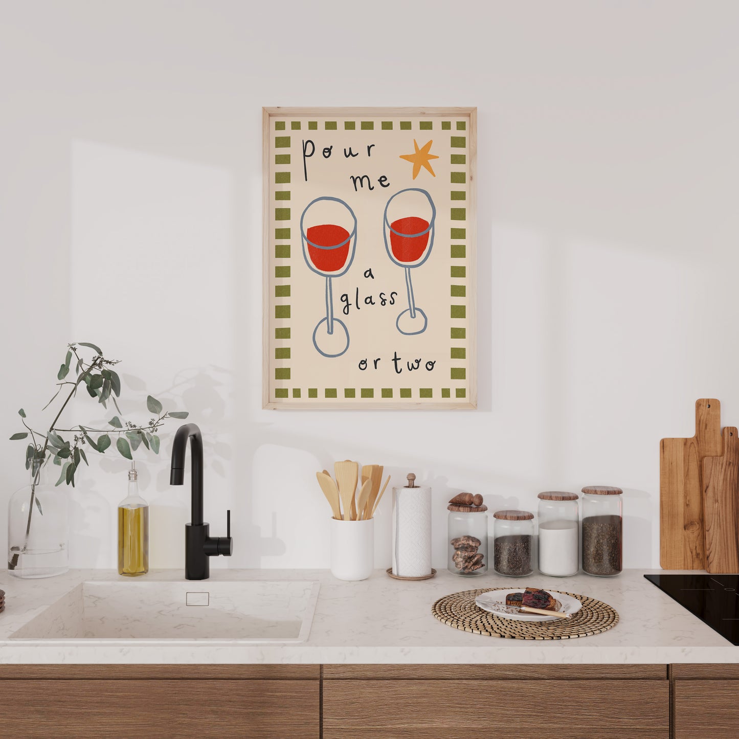 Pour Me A Glass | Wine Print | UNFRAMED