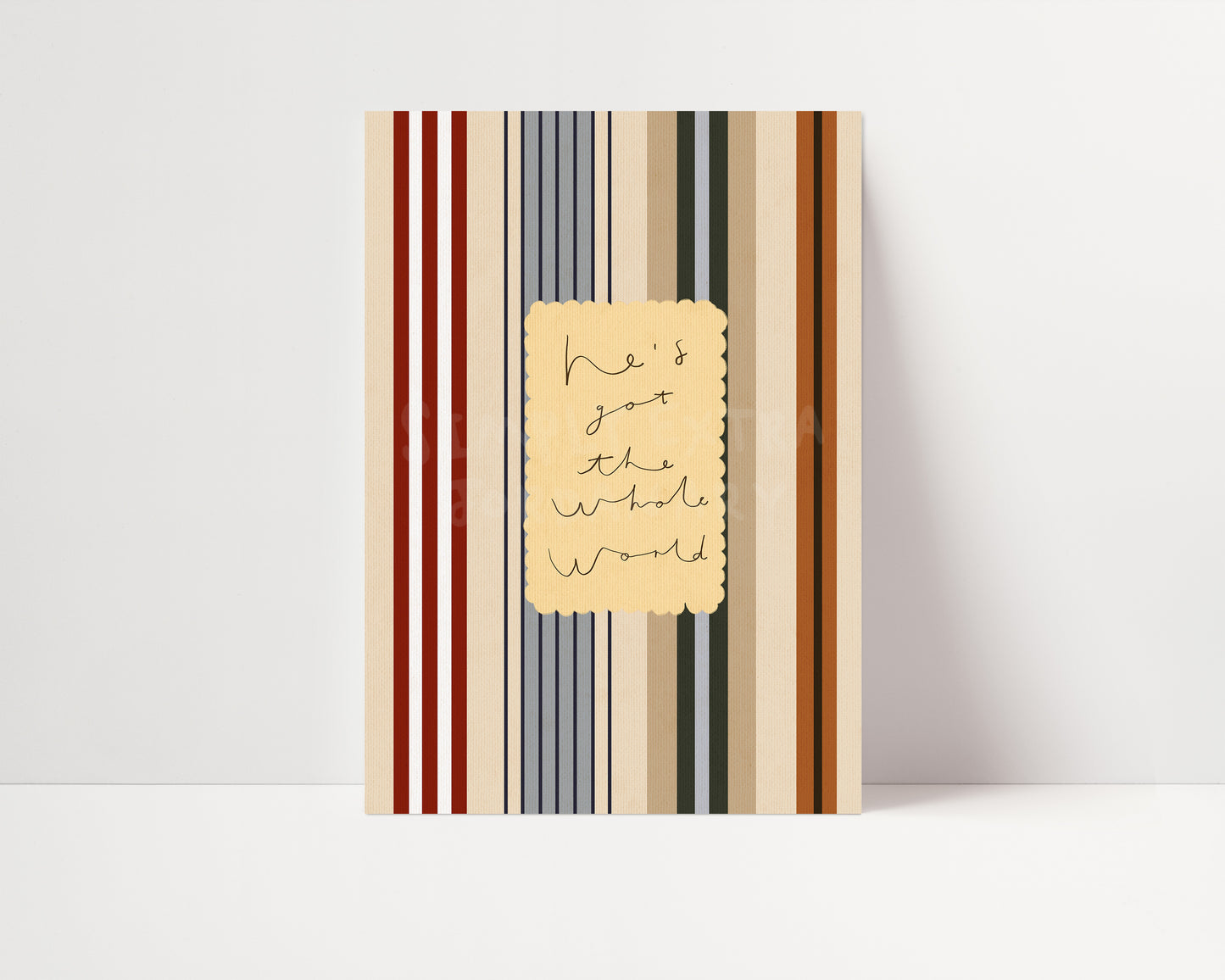 He's Got The Whole World | Nursery Print | UNFRAMED