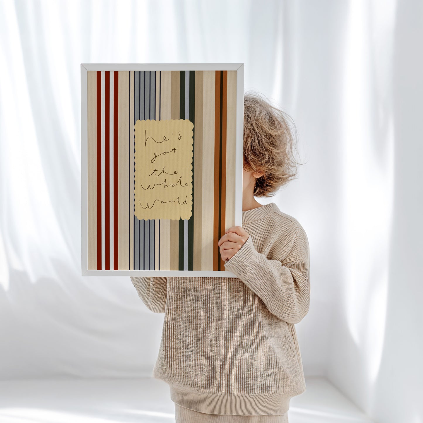 He's Got The Whole World | Nursery Print | UNFRAMED