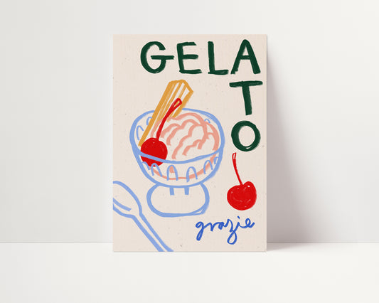 Gelato | Italian Ice Cream Print | UNFRAMED