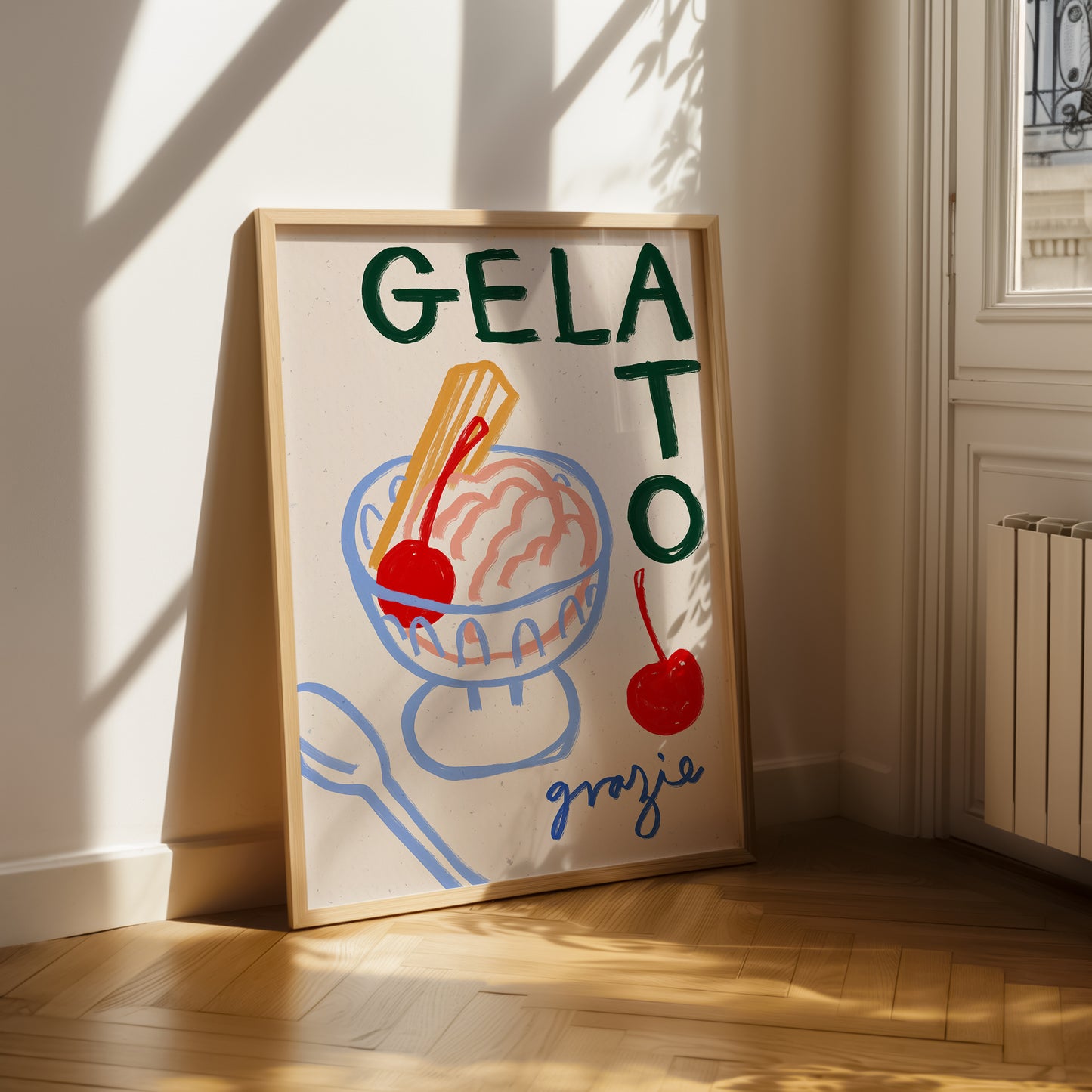 Gelato | Italian Ice Cream Print | UNFRAMED