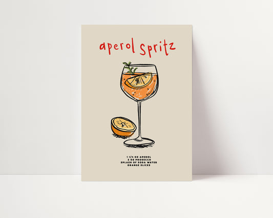 Aperol Spritz | Cocktail Recipe Print | UNFRAMED