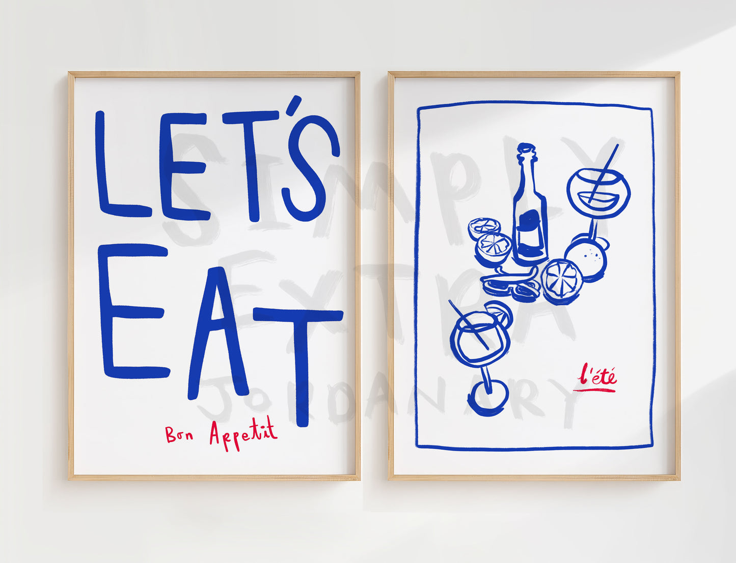 Let's Eat | Set of 2 Prints | UNFRAMED