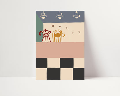 Daily Cafe | Coffee Shop Print | UNFRAMED