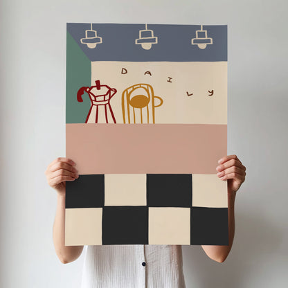 Daily Cafe | Coffee Shop Print | UNFRAMED