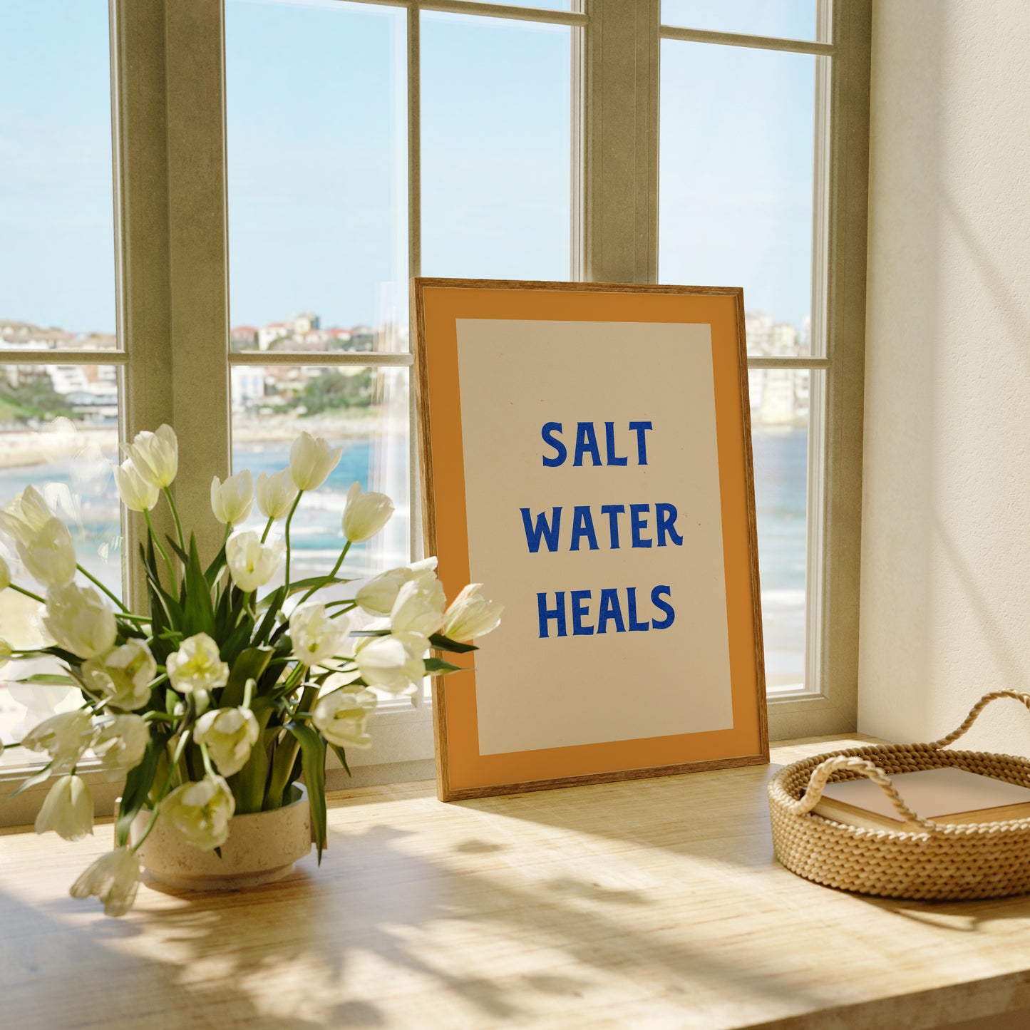 Salt Water Heals | Typography Print | UNFRAMED