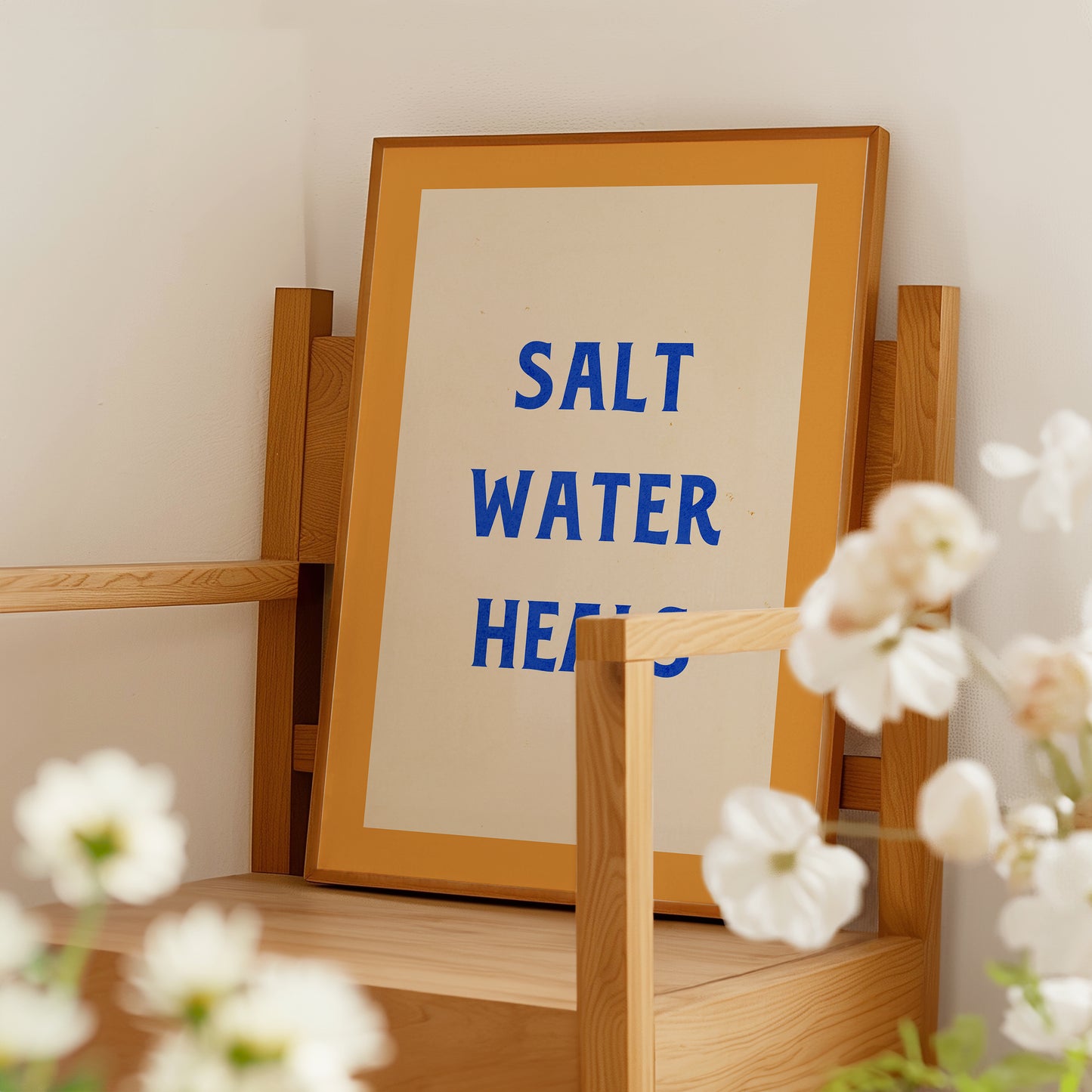 Salt Water Heals | Typography Print | UNFRAMED