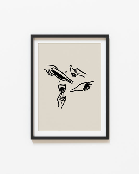 Wine Glasses | Cheers Print | UNFRAMED