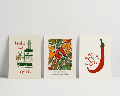 Chili Peppers | Set of 3 | UNFRAMED