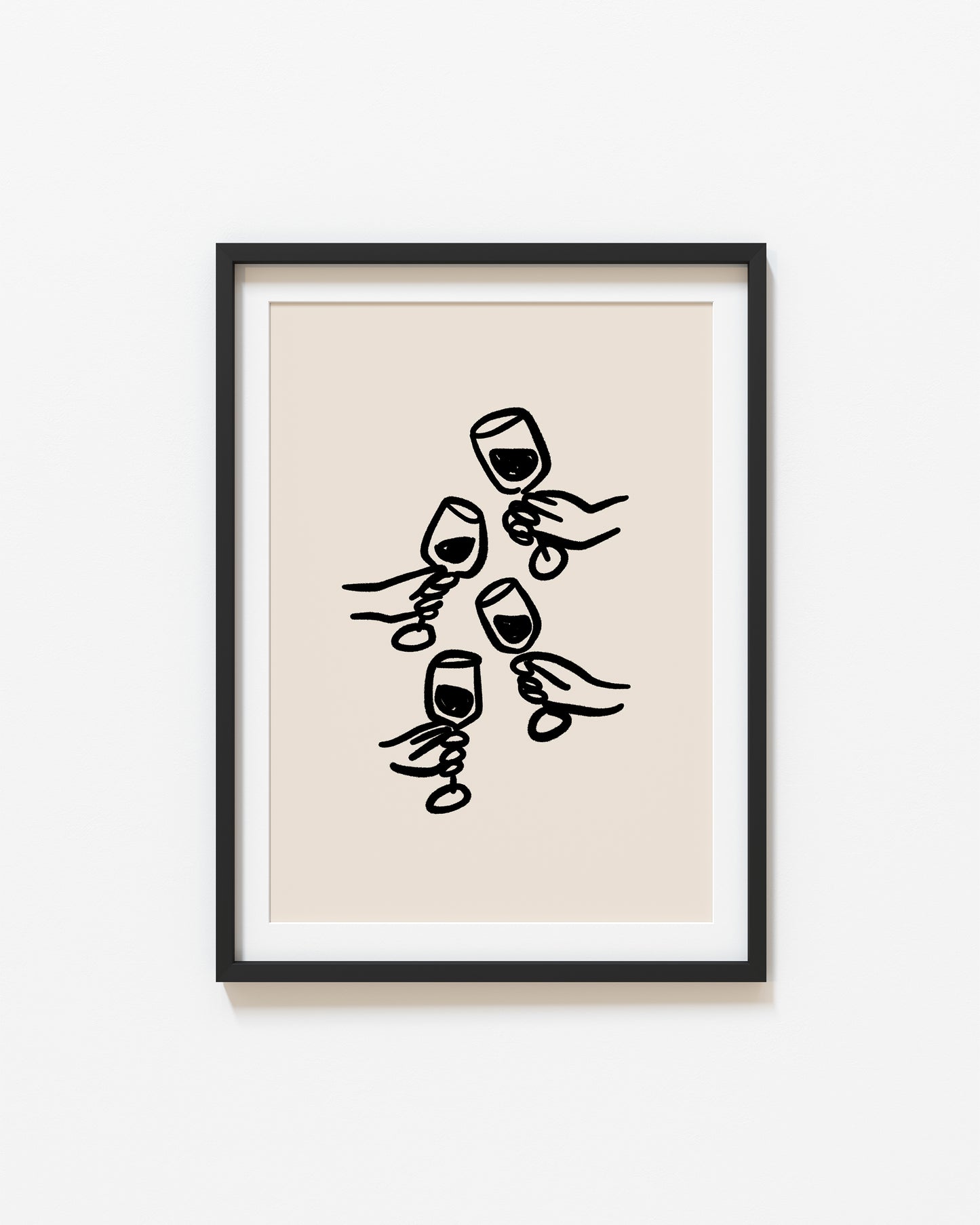 Wine Glasses | Cheers Print | UNFRAMED