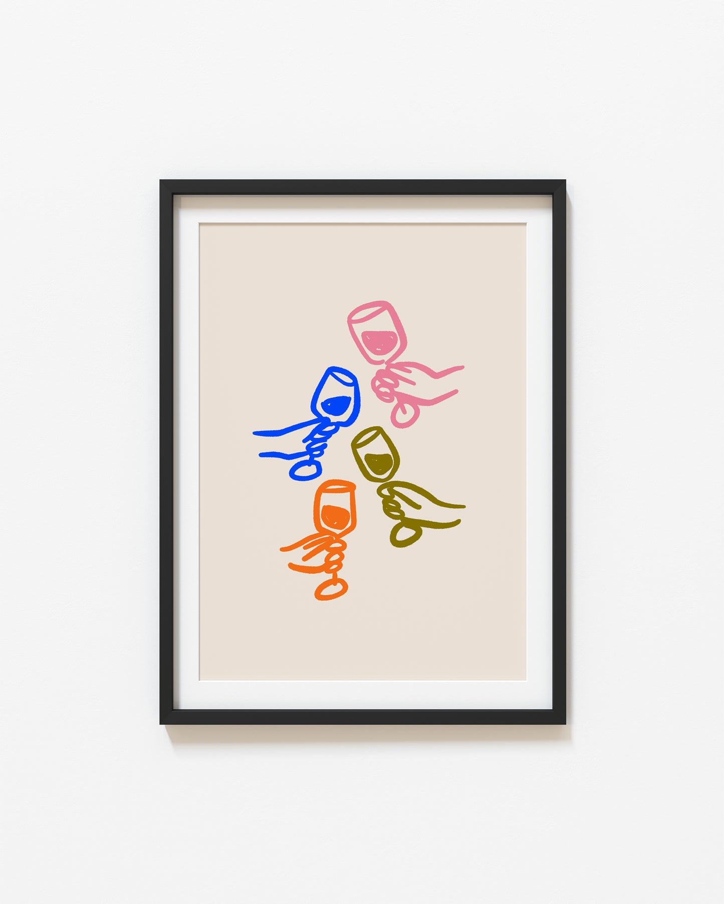 Wine Glasses | Cheers Print | UNFRAMED