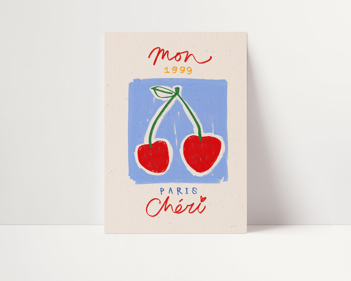 Mon Cheri | French Cherries Print | UNFRAMED