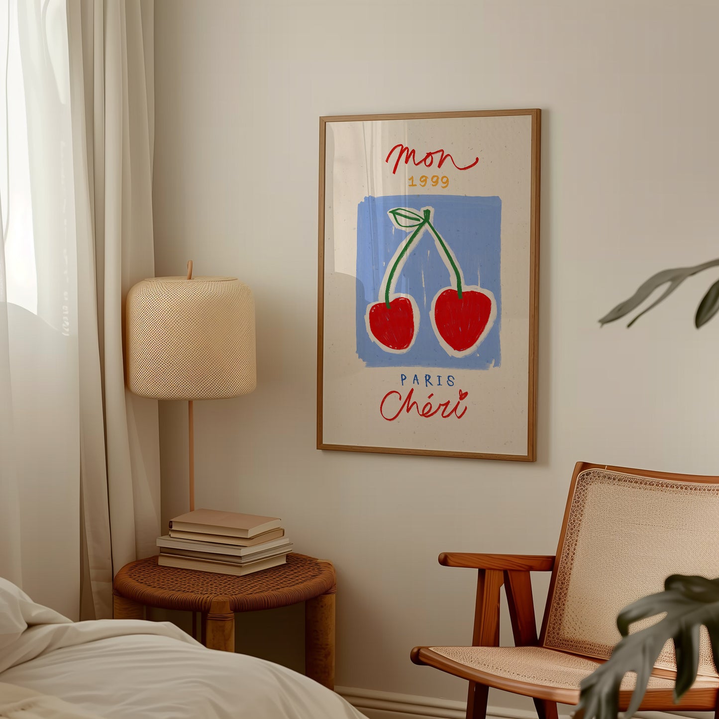 Mon Cheri | French Cherries Print | UNFRAMED