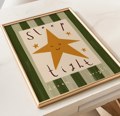 Sleep Tight Dream Bright | Nursery Print | UNFRAMED