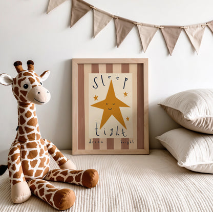 Sleep Tight Dream Bright | Nursery Print | UNFRAMED