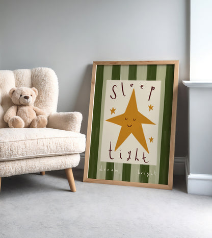 Sleep Tight Dream Bright | Nursery Print | UNFRAMED