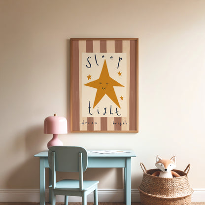 Sleep Tight Dream Bright | Nursery Print | UNFRAMED