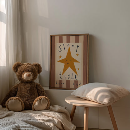 Sleep Tight Dream Bright | Nursery Print | UNFRAMED