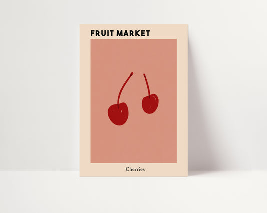 Fruit Market | Cherries Print | UNFRAMED