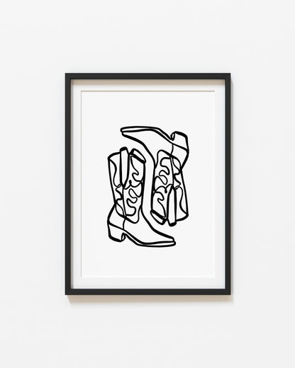 Yee Haw | Cow Boy Boots Poster | UNFRAMED
