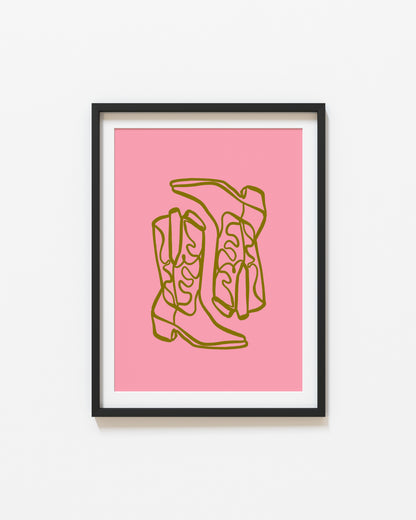Yee Haw | Cow Boy Boots Poster | UNFRAMED