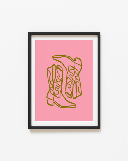 Yee Haw | Cow Boy Boots Poster | UNFRAMED