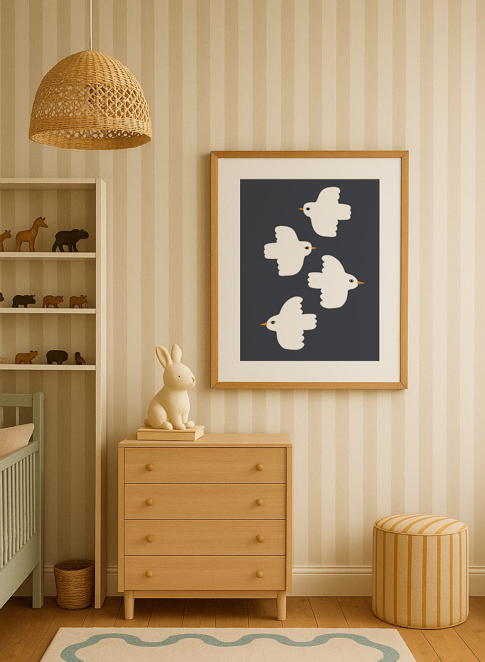 Flying Doves | Nursery Print | UNFRAMED