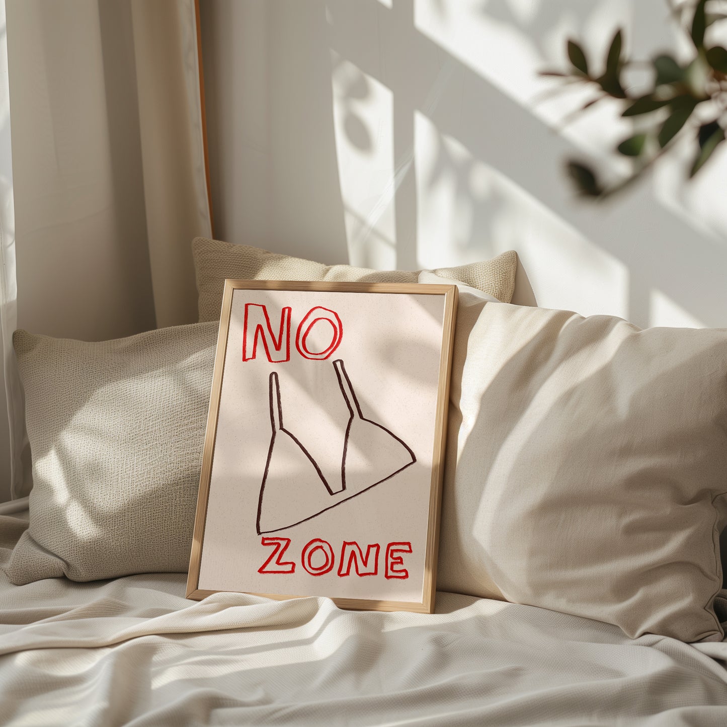 No Bra Zone | Feminist Print | UNFRAMED